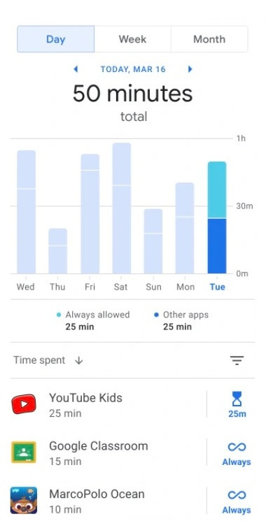 Google Family Link app